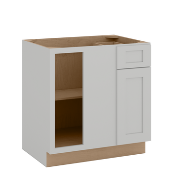 Blind Corner 39", 42" & 45" Base Cabinet with One Door and One Drawer | RTA Unassembled | Premium Shaker White Full Overlay