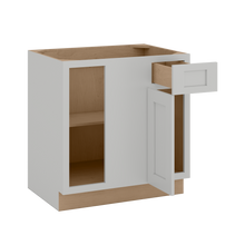 Blind Corner 39", 42" & 45" Base Cabinet with One Door and One Drawer | RTA Unassembled | Premium Shaker White Full Overlay