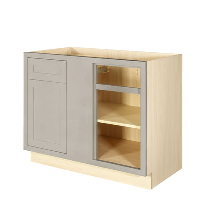 Blind Corner Base (Left or Right) Tuscan Gray Inset Shaker Blind 36" 42" Inch