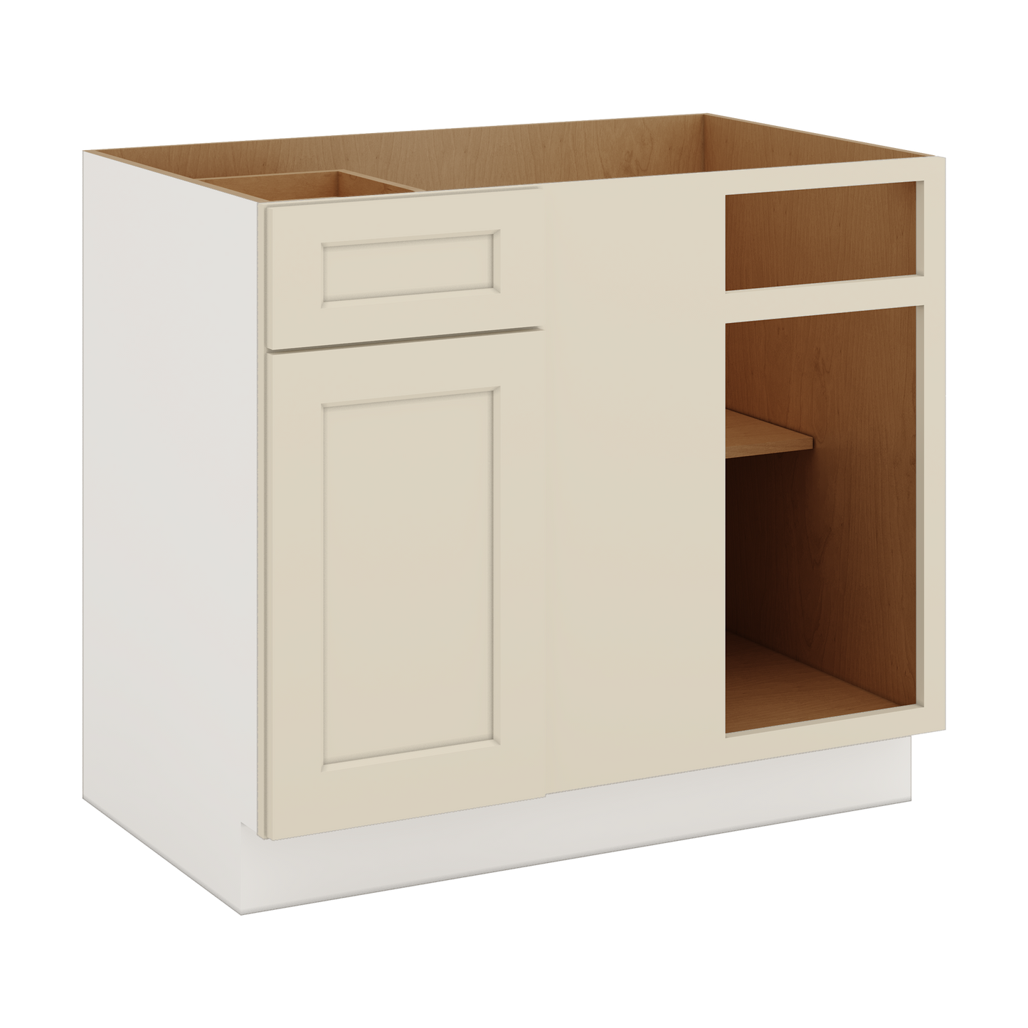 Blind Corner 1-1/4" Overlay Base (Left or Right) Manhattan Cream Shaker Blind 36"-42" & 42"-45"