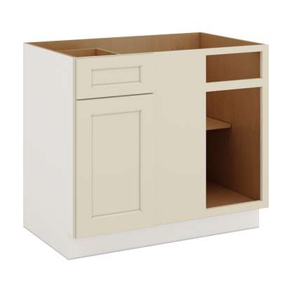Blind Corner 1-1/4" Overlay Base (Left or Right) Manhattan Cream Shaker Blind 36"-42" & 42"-45"