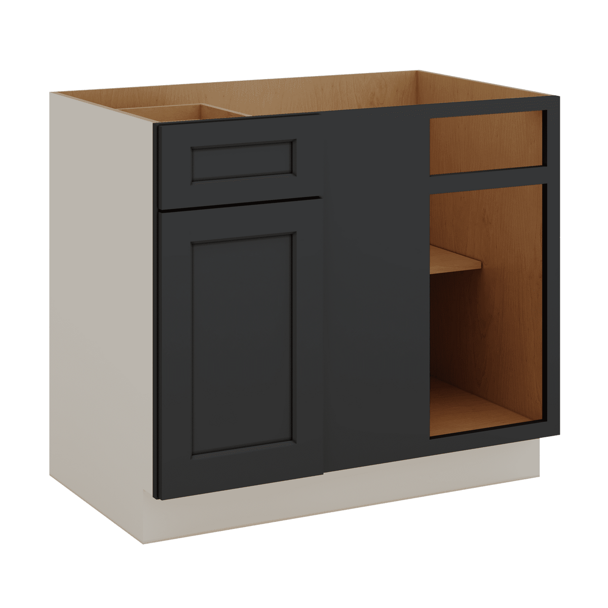 Blind Corner 1-1/4" Overlay Base (Left or Right) 15HNS Hermosa Noir Black Shaker Blind 36"-42" & 42"-45"