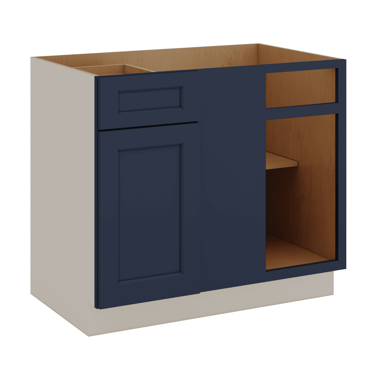Blind Corner 1-1/4" Overlay Base (Left or Right) NB29 Naval Blue Shaker Blind 36"-42" & 42"-45"