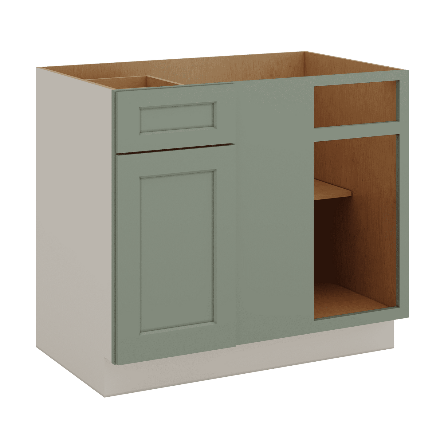 Blind Corner 1-1/4" Overlay Base (Left or Right) Green Shaker Blind 36"-42" & 42"-45"