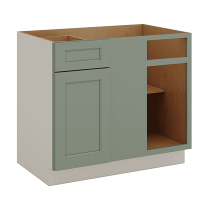 Blind Corner 1-1/4" Overlay Base (Left or Right) Green Shaker Blind 36"-42" & 42"-45"