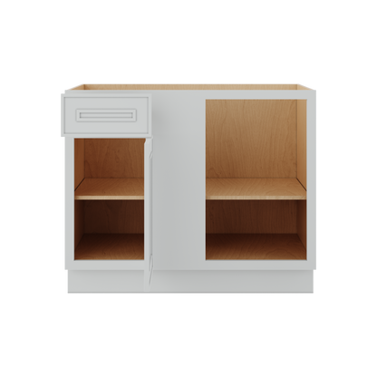 Blind 36" Must be 42" Inch Corner Base (Left or Right) White Elegant Oak 1-1/4" Overlay Shaker Blind