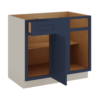 Blind Corner 1-1/4" Overlay Base (Left or Right) NB29 Naval Blue Shaker Blind 36"-42" & 42"-45"