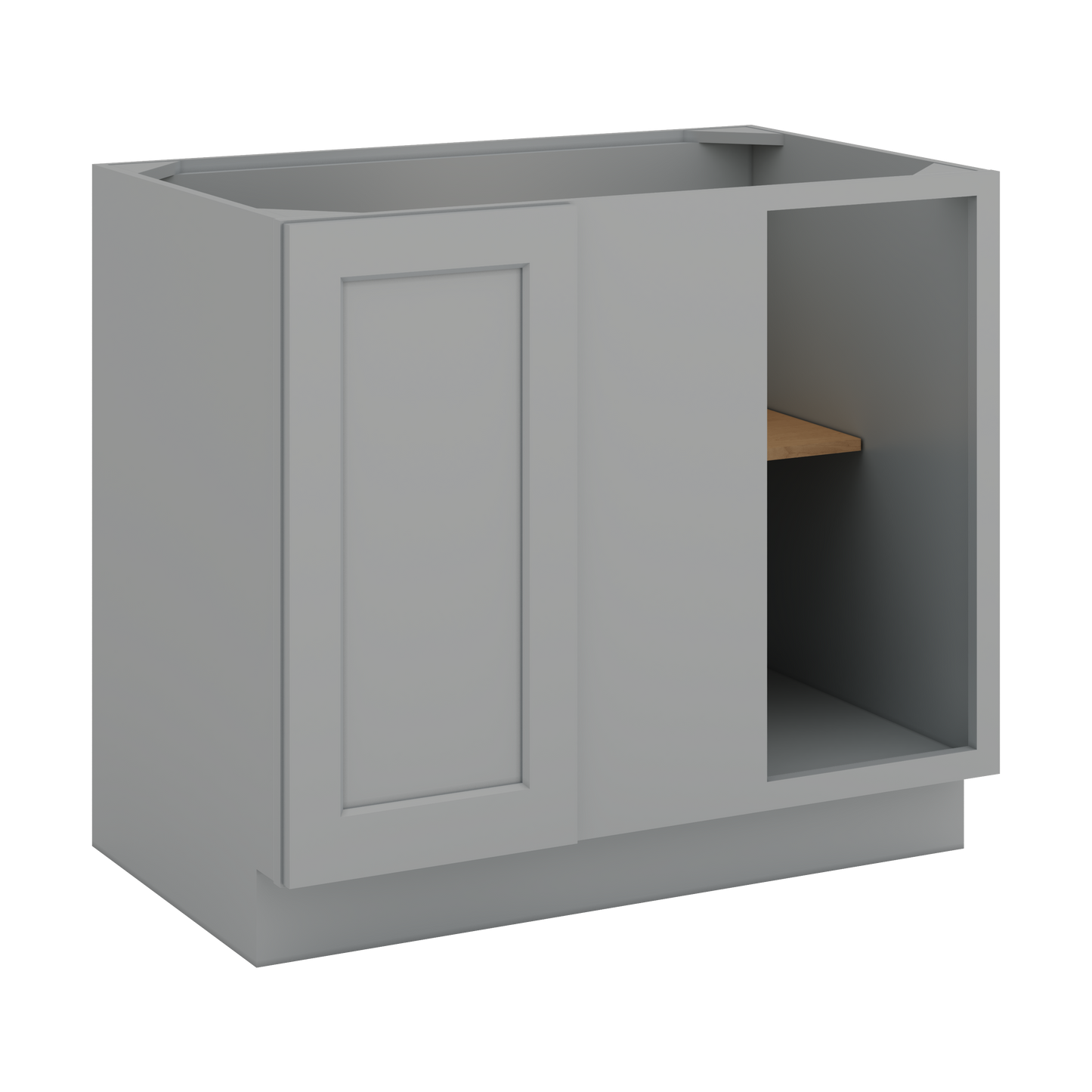 Blind Corner 1-1/4"  Overlay Base (Left or Right) Gray Shaker Blind 36"-42" & 42"-45"