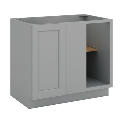 Blind Corner 1-1/4"  Overlay Base (Left or Right) Gray Shaker Blind 36"-42" & 42"-45"