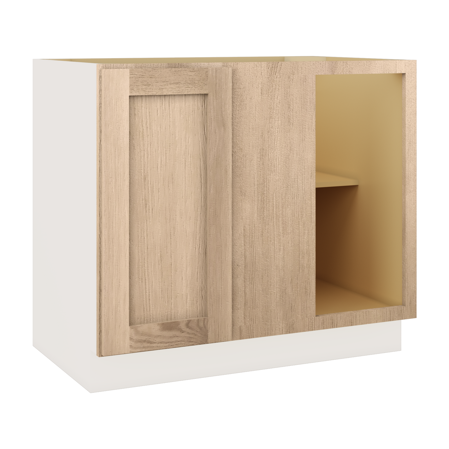 Natural Color 17ROS - Redondo White Oak Shaker Blind Corner 1-1/4"  Overlay Base (Left or Right)  Blind 36"-42" & 42"-45"