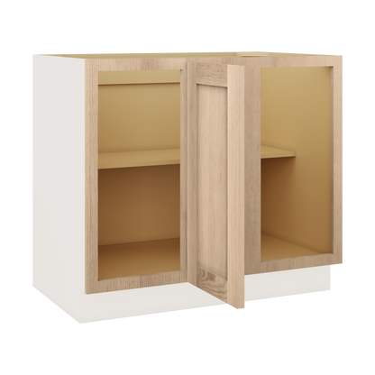 Natural Color 17ROS - Redondo White Oak Shaker Blind Corner 1-1/4"  Overlay Base (Left or Right)  Blind 36"-42" & 42"-45"