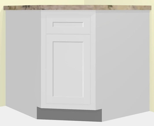 Diagonal Corner 33", 36", 39"  and 42" Base Inset Cabinet Custom