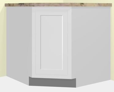 Custom Diagonal Corner Base Inset Cabinet Full Height Door 33", 36", 39"  and 42"