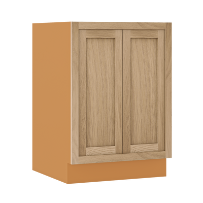 Inset Oak Shaker Special Order Base Full Height Door 24" Deep Inset Shaker Base Cabinet 9" - 36" Wide