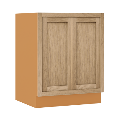 Inset Oak Shaker Special Order Base Full Height Door 24" Deep Inset Shaker Base Cabinet 9" - 36" Wide