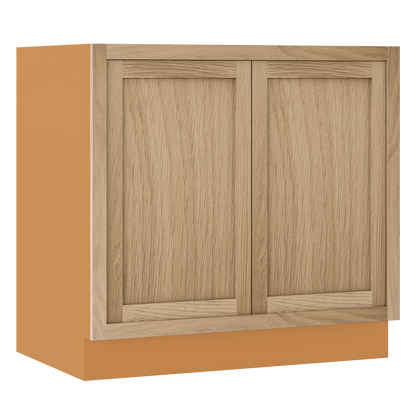 Inset Oak Shaker Special Order Base Full Height Door 24" Deep Inset Shaker Base Cabinet 9" - 36" Wide