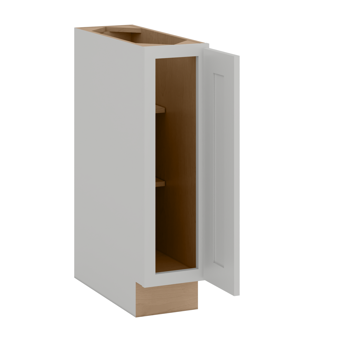 9", 12", 15" & 18" Full Height Door Base Cabinet with One Door | RTA Unassembled | Polar White Shaker Full Overlay