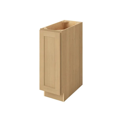 One Door 9", 12", 15", 18", 21" Full Height Door Base Cabinet - Sandstone Birch Shaker 1-1/4" Overlay