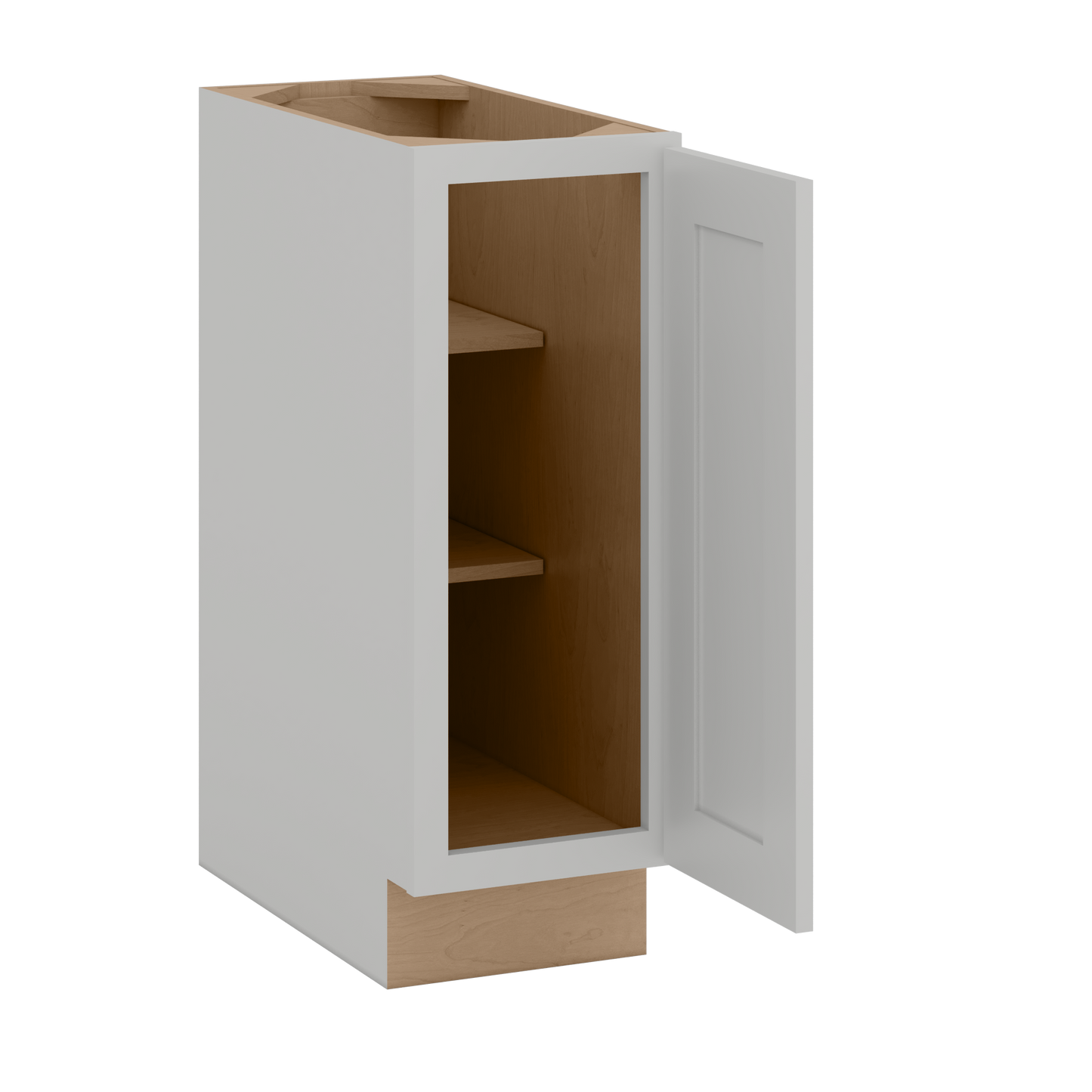 9", 12", 15" & 18" Full Height Door Base Cabinet with One Door | RTA Unassembled | Polar White Shaker Full Overlay