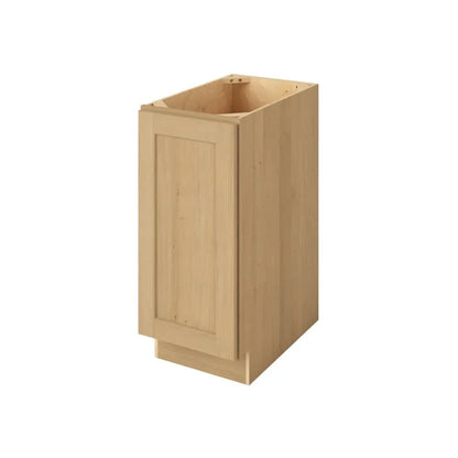 One Door 9", 12", 15", 18", 21" Full Height Door Base Cabinet - Sandstone Birch Shaker 1-1/4" Overlay