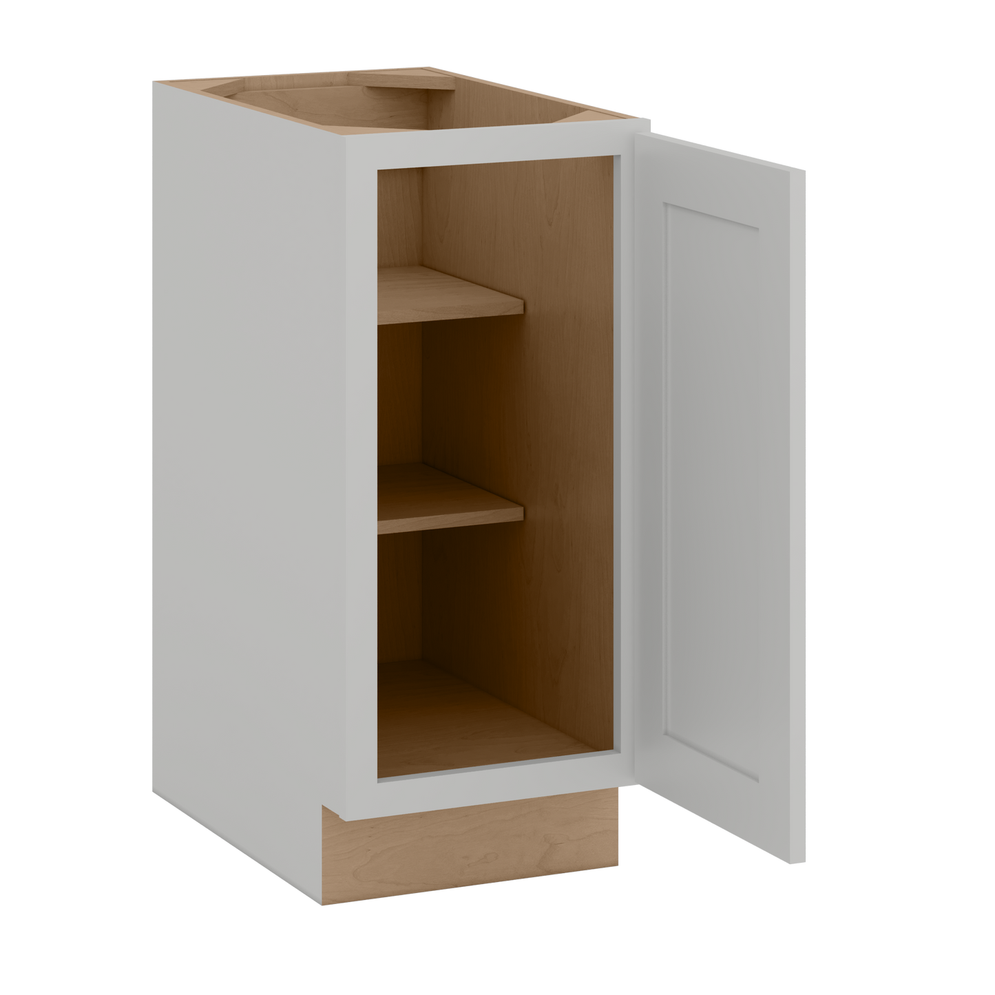 9", 12", 15" & 18" Full Height Door Base Cabinet with One Door | RTA Unassembled | Polar White Shaker Full Overlay
