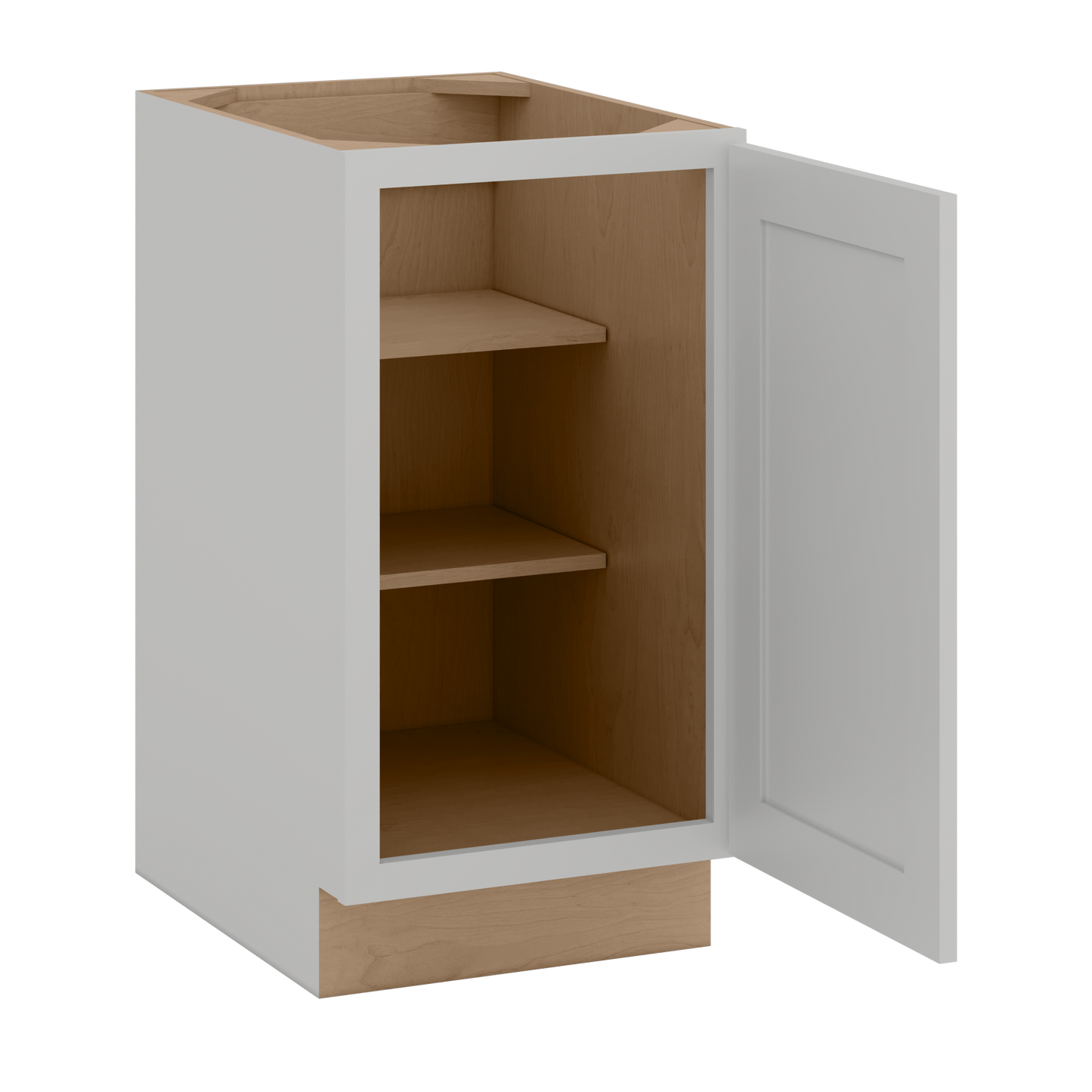 9", 12", 15" & 18" Full Height Door Base Cabinet with One Door | RTA Unassembled | Polar White Shaker Full Overlay