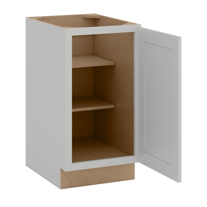 9", 12", 15" & 18" Full Height Door Base Cabinet with One Door | RTA Unassembled | Polar White Shaker Full Overlay
