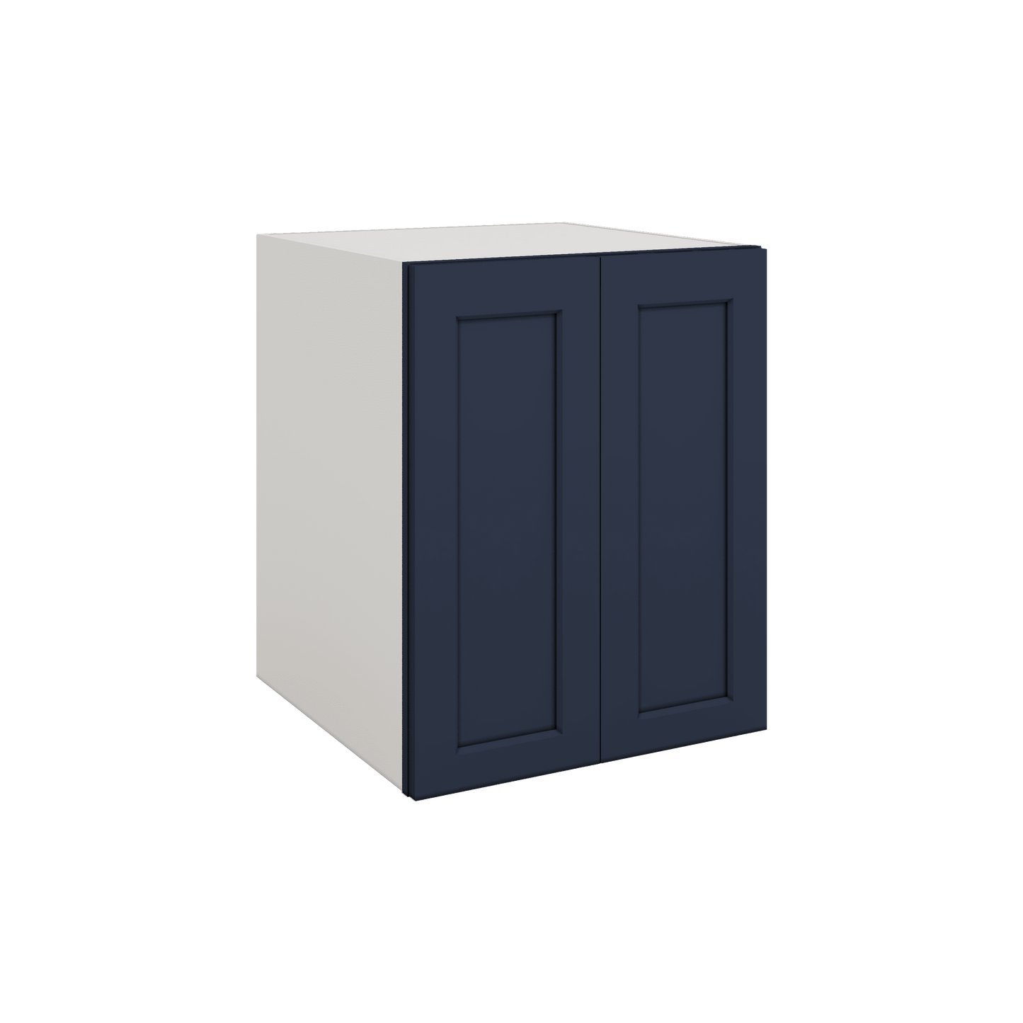 Full Height Door NB29 Naval Blue Shaker 1-1/4" Overlay Wall Cabinet - Double Door 24", 27", 30", 33" & 36" Wide