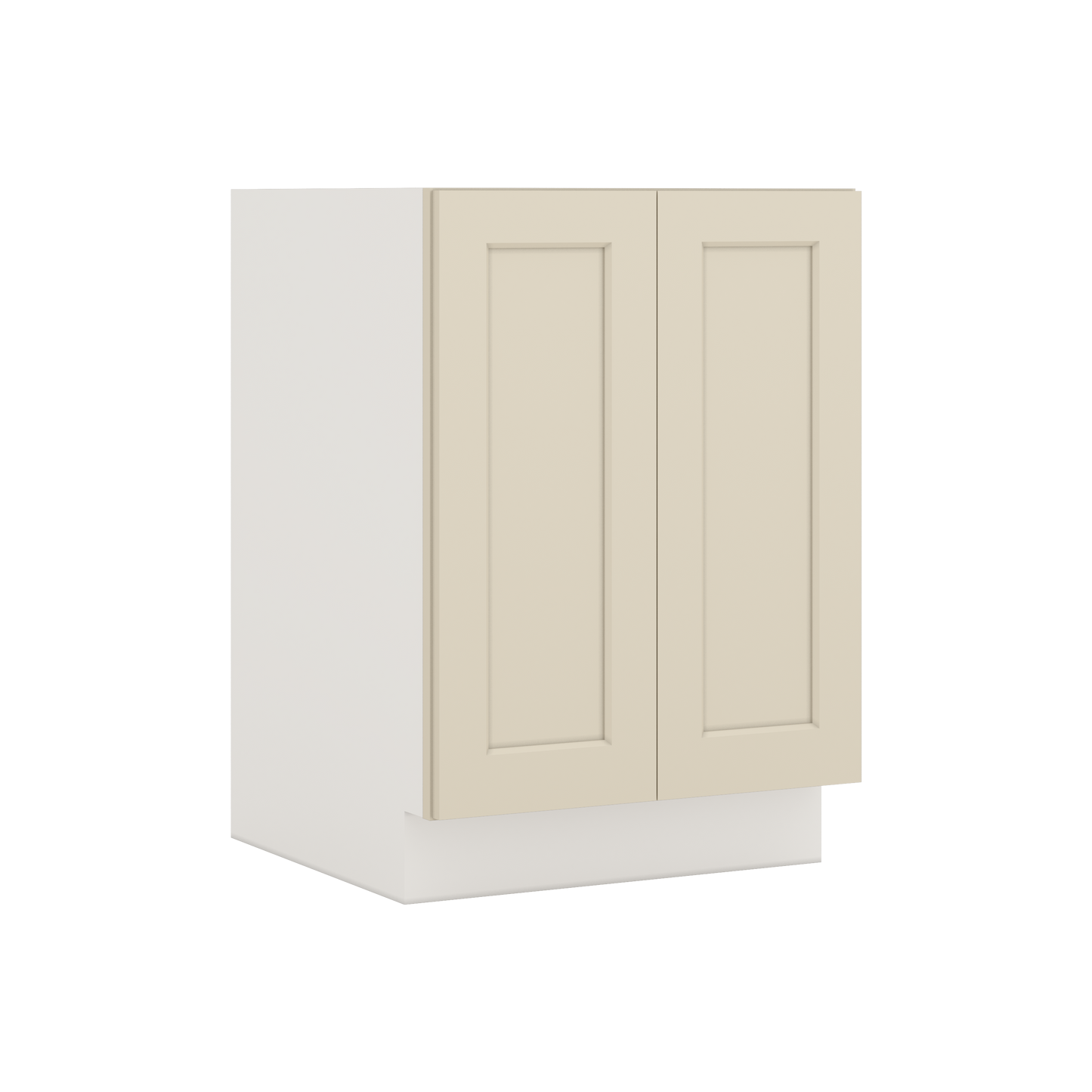 Full Height Door Manhattan Cream Shaker 1-1/4" Overlay Wall Cabinet - Double Door 24", 27", 30", 33" & 36" Wide