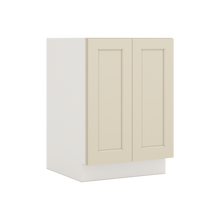 Full Height Door Manhattan Cream Shaker 1-1/4" Overlay Wall Cabinet - Double Door 24", 27", 30", 33" & 36" Wide