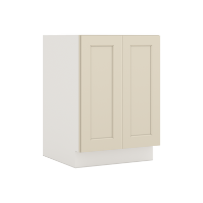 Full Height Door Manhattan Cream Shaker 1-1/4" Overlay Wall Cabinet - Double Door 24", 27", 30", 33" & 36" Wide