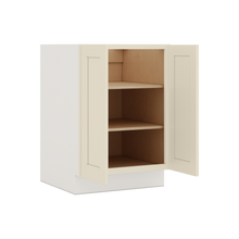 Full Height Door Manhattan Cream Shaker 1-1/4" Overlay Wall Cabinet - Double Door 24", 27", 30", 33" & 36" Wide