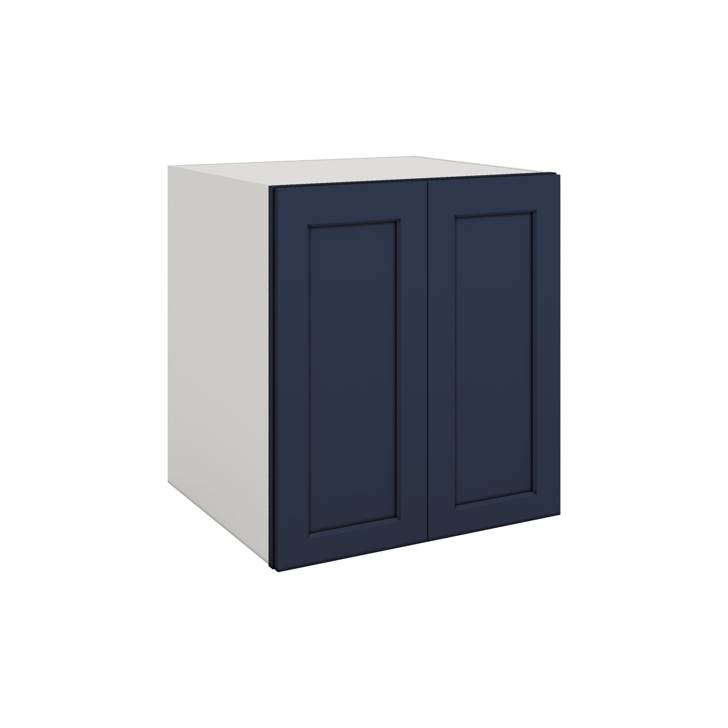 Full Height Door NB29 Naval Blue Shaker 1-1/4" Overlay Wall Cabinet - Double Door 24", 27", 30", 33" & 36" Wide