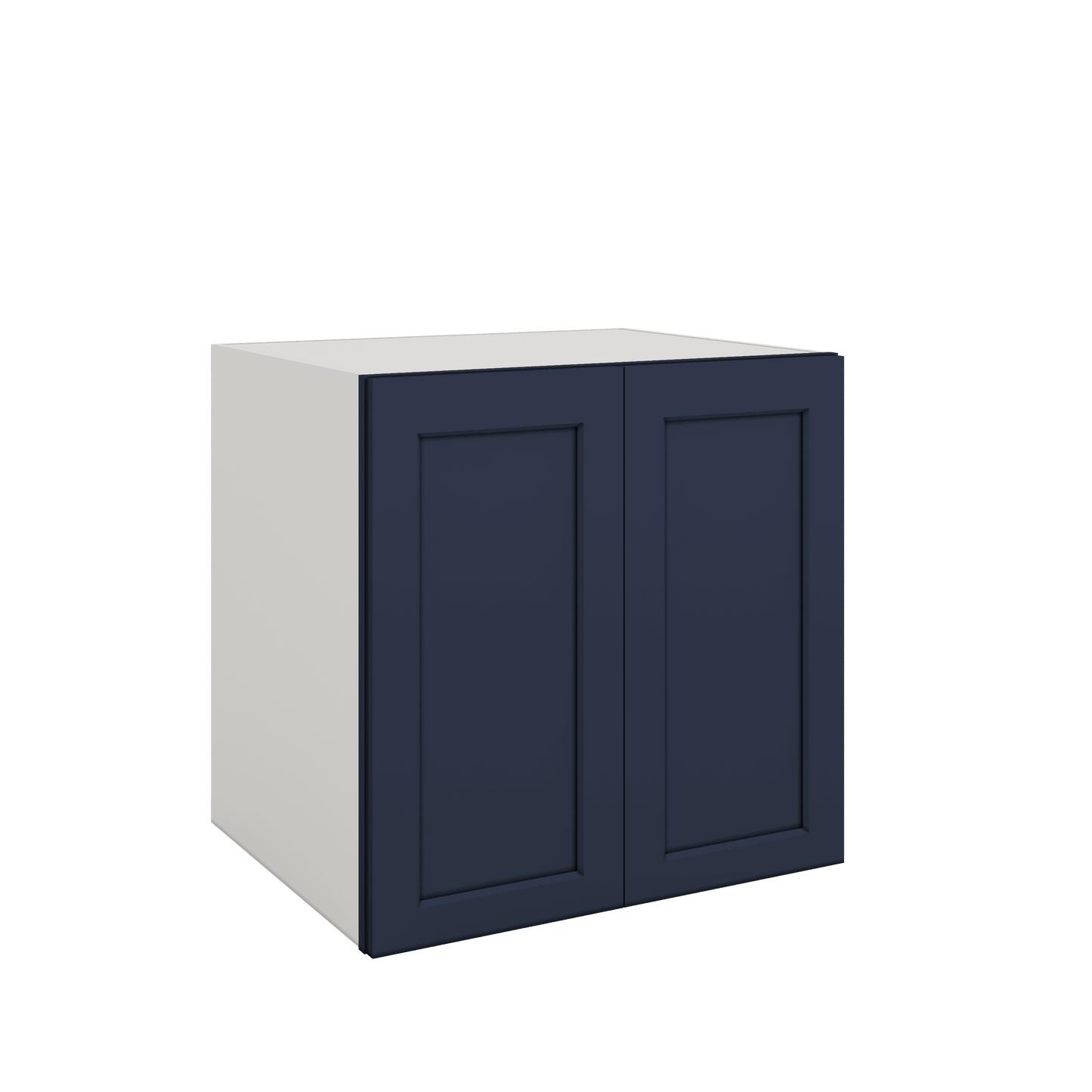 Full Height Door NB29 Naval Blue Shaker 1-1/4" Overlay Wall Cabinet - Double Door 24", 27", 30", 33" & 36" Wide