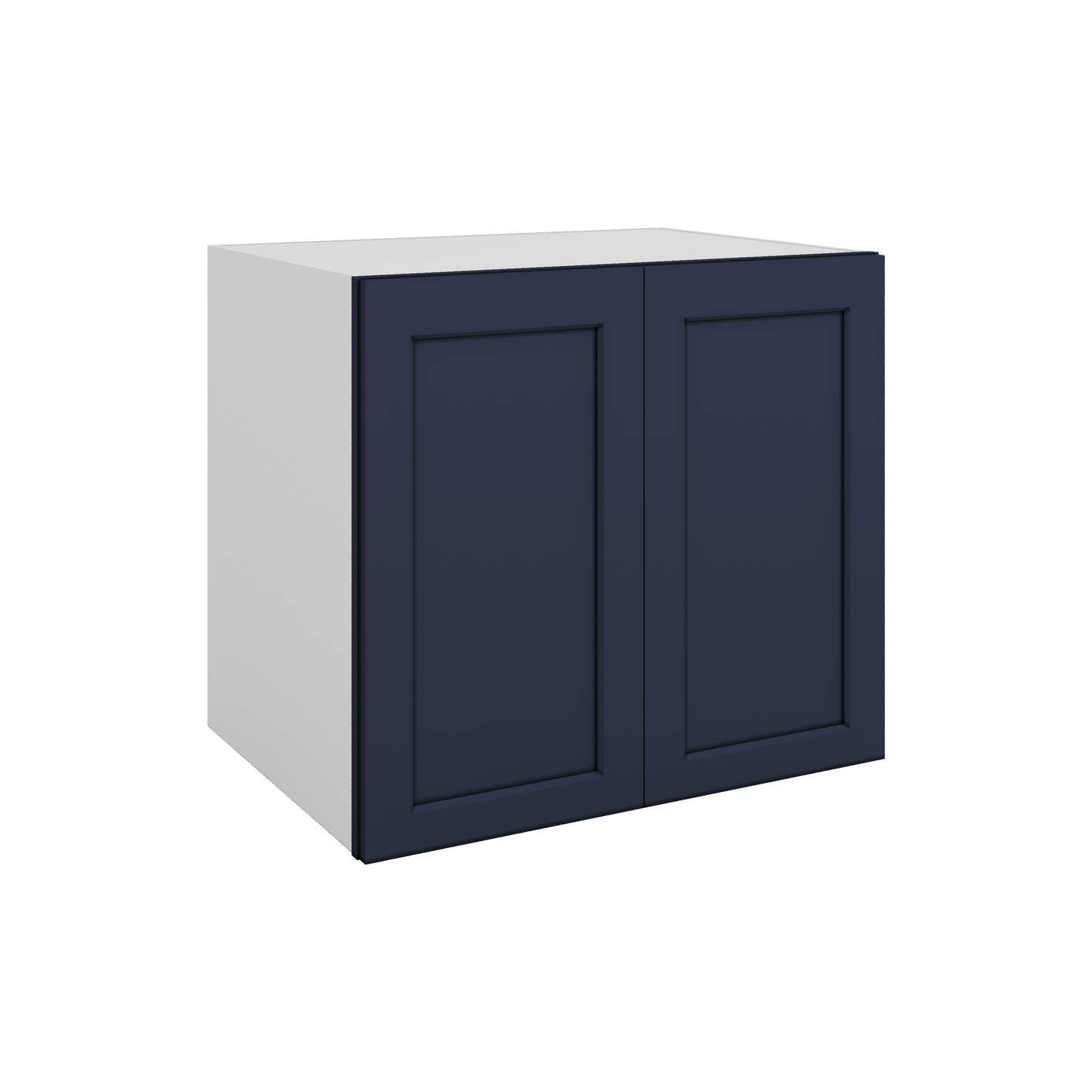 Full Height Door NB29 Naval Blue Shaker 1-1/4" Overlay Wall Cabinet - Double Door 24", 27", 30", 33" & 36" Wide