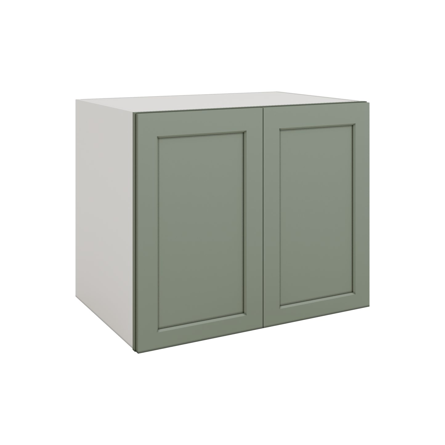 24", 27", 30", 33" & 36" Wide Full Height Door 14SG Sage Green Shaker 1-1/4" Overlay Base Cabinet - Double Door