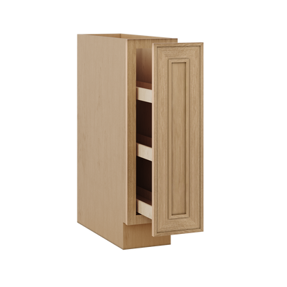 Spice Rack Pullout Base Cabinet 9" Elegant Oak Craftsman Shaker
