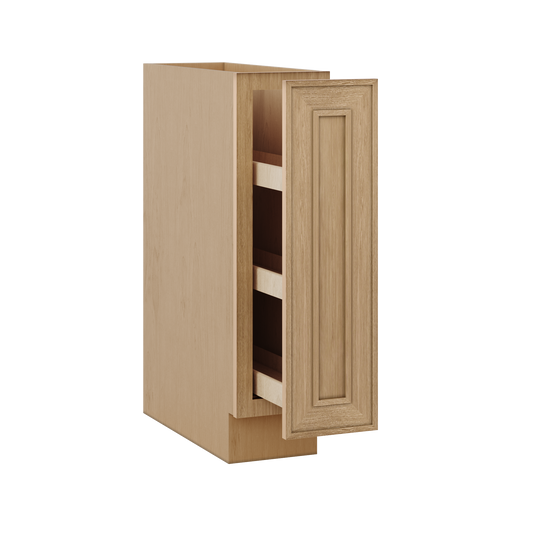 Spice Rack Pullout Base Cabinet 9" Elegant Oak Craftsman Shaker