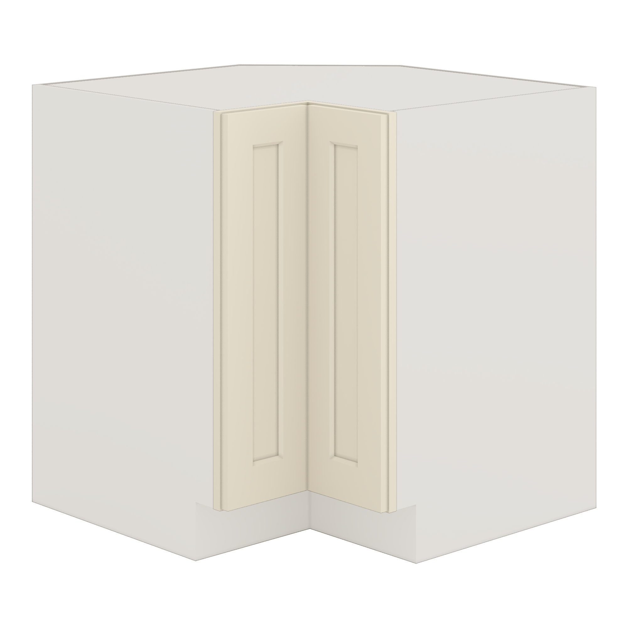 Lazy Susan Base Cabinet 33" & 36" Manhattan Cream Shaker 1-1/4" Overlay