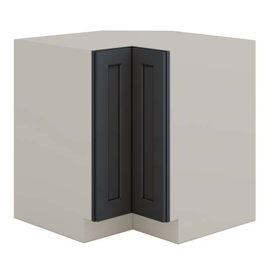 Lazy Susan Base Cabinet 33" & 36" 15HNS Hermosa Noir Black Shaker 1-1/4" Overlay