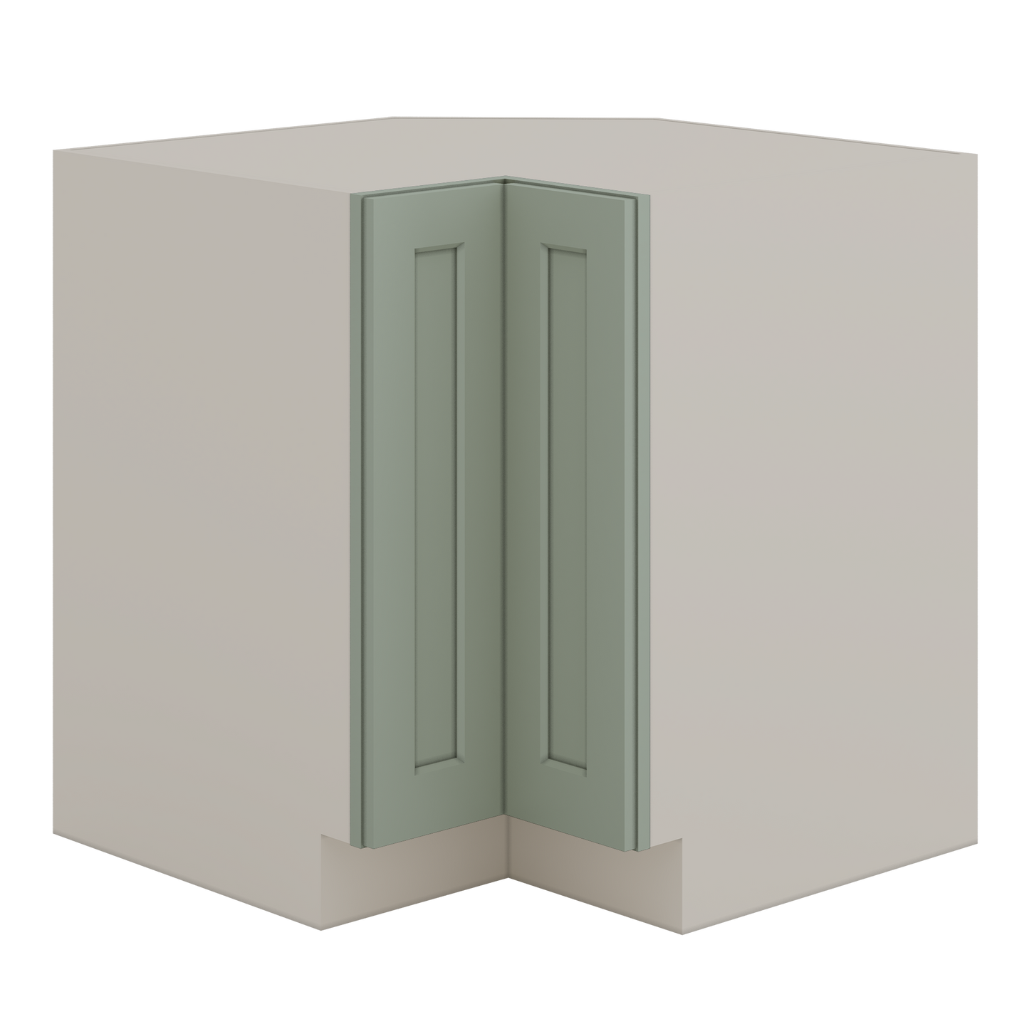 33" & 36" Lazy Susan Base Cabinet 14SG Sage Green Shaker 1-1/4" Overlay