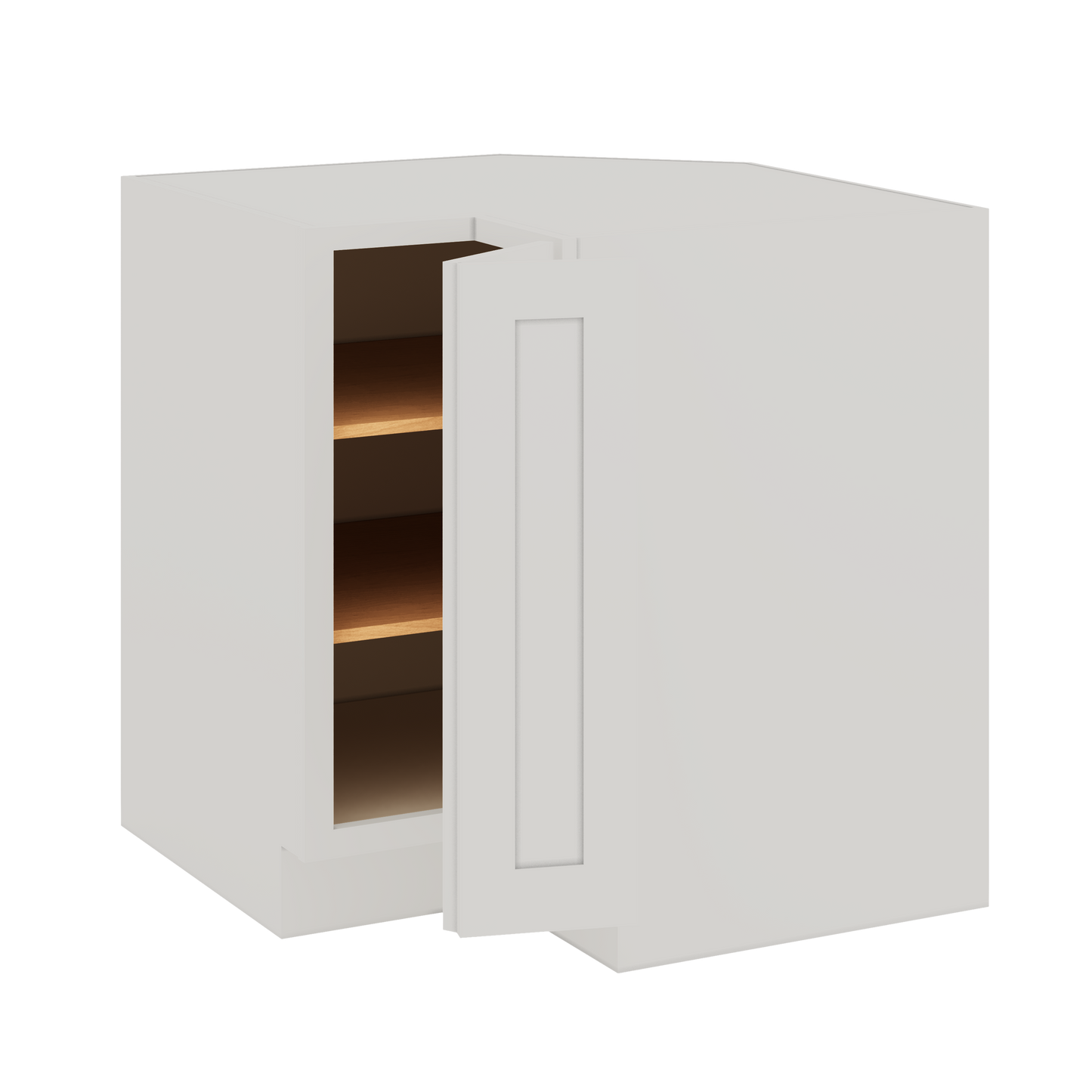 Lazy Susan Base Cabinet 33" & 36" 2WS White Shaker 1-1/4" Overlay