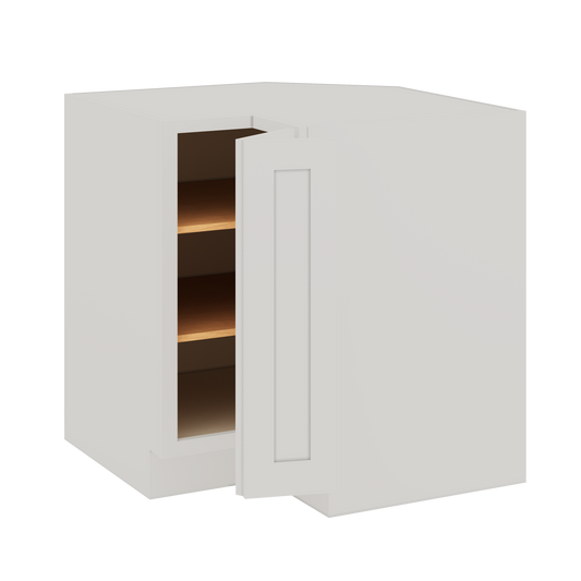 Lazy Susan Base Cabinet 33" & 36" White Double Shaker 1-1/4" Overlay