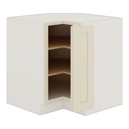 Lazy Susan Base Cabinet 33" & 36" Manhattan Cream Shaker 1-1/4" Overlay