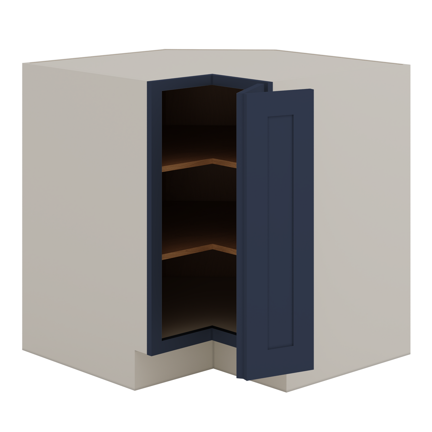 Lazy Susan Base Cabinet 33" & 36" NB29-Naval Blue Shaker 1-1/4" Overlay