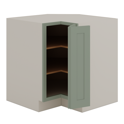 Lazy Susan Base Cabinet 33" & 36" Green Shaker 1-1/4" Overlay