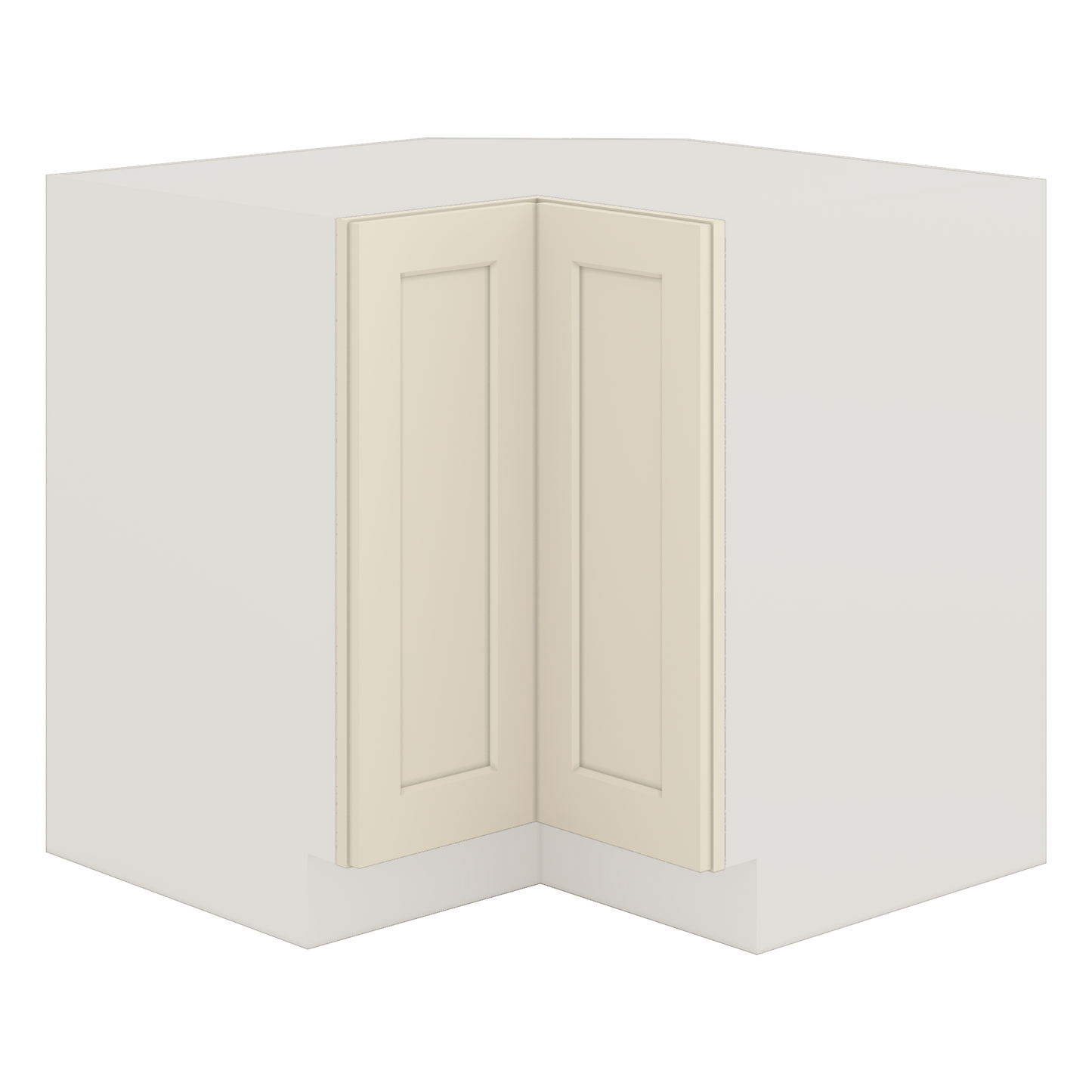 Lazy Susan Base Cabinet 33" & 36" Manhattan Cream Shaker 1-1/4" Overlay