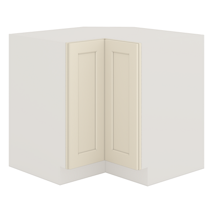 Lazy Susan Base Cabinet 33" & 36" Manhattan Cream Shaker 1-1/4" Overlay