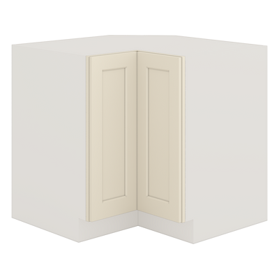 Lazy Susan Base Cabinet 33" & 36" Manhattan Cream Shaker 1-1/4" Overlay