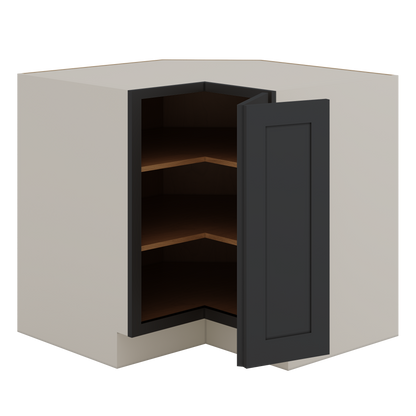 Lazy Susan Base Cabinet 33" & 36" 15HNS Hermosa Noir Black Shaker 1-1/4" Overlay